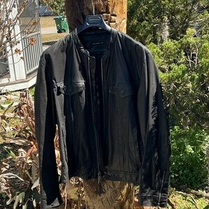 John Varvatos Black Leather Jacket